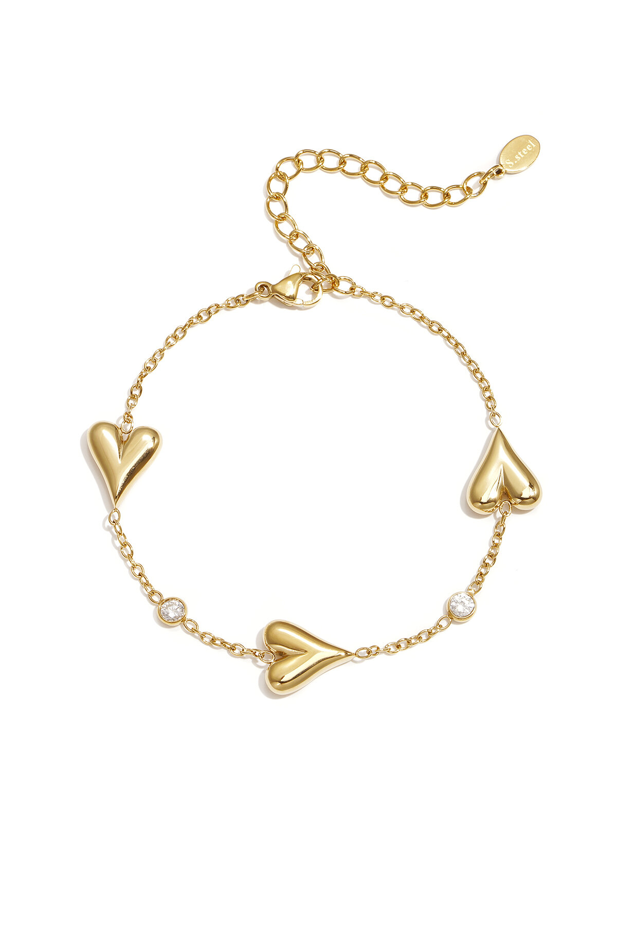 Bracelets à breloques en acier inoxydable en forme de cœur, collection décontractée et simple pour femmes h5