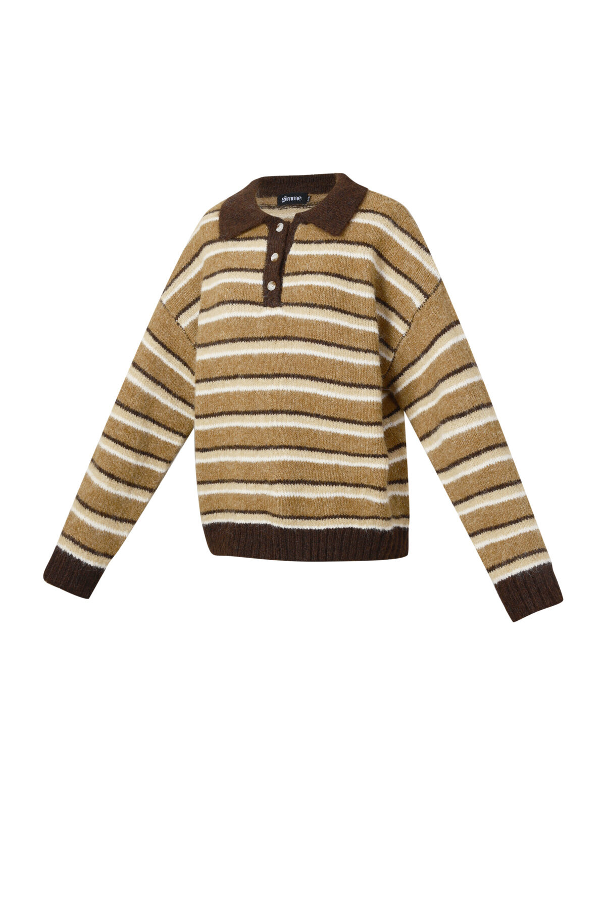 Knitted polo sweater with stripes h5 Picture2