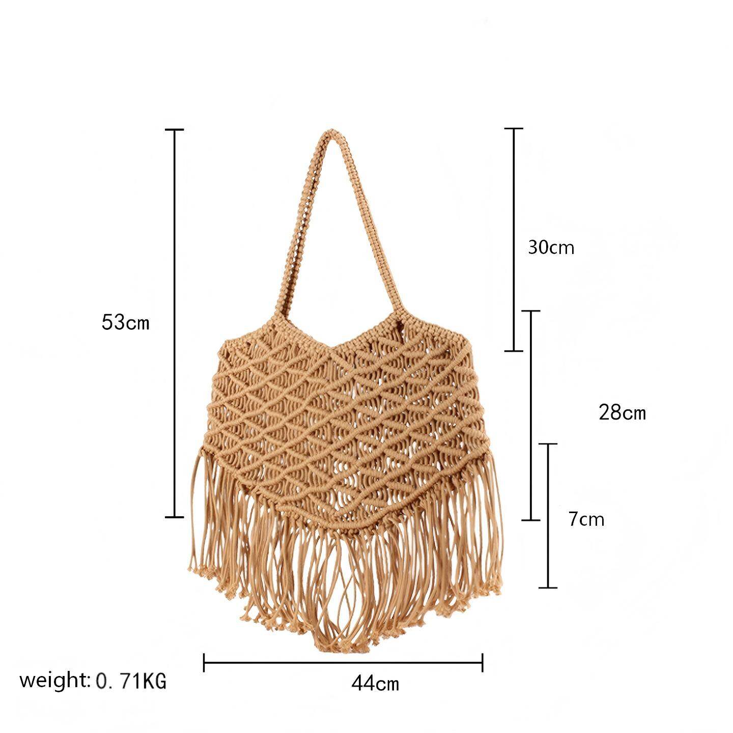 Classic Tassel Woven Cotton Women's Beach Bags h5 Picture6