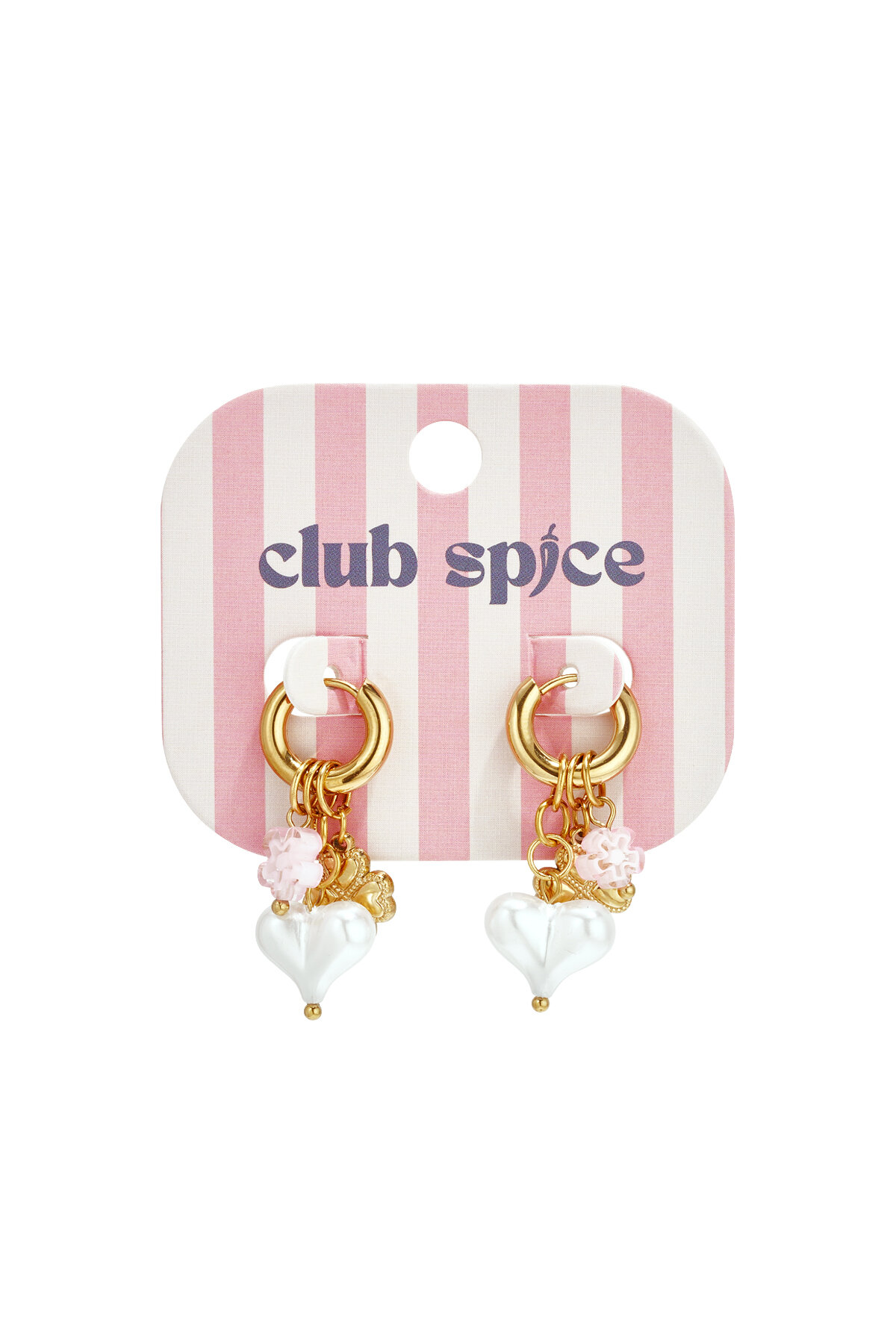 Earrings with flowers and heart pendants Picture4