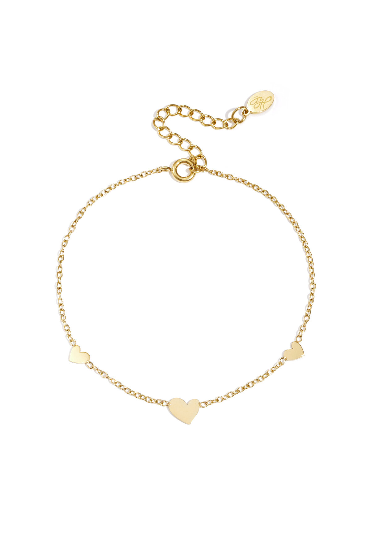 Classic bracelet with hearts - stainless steel 2