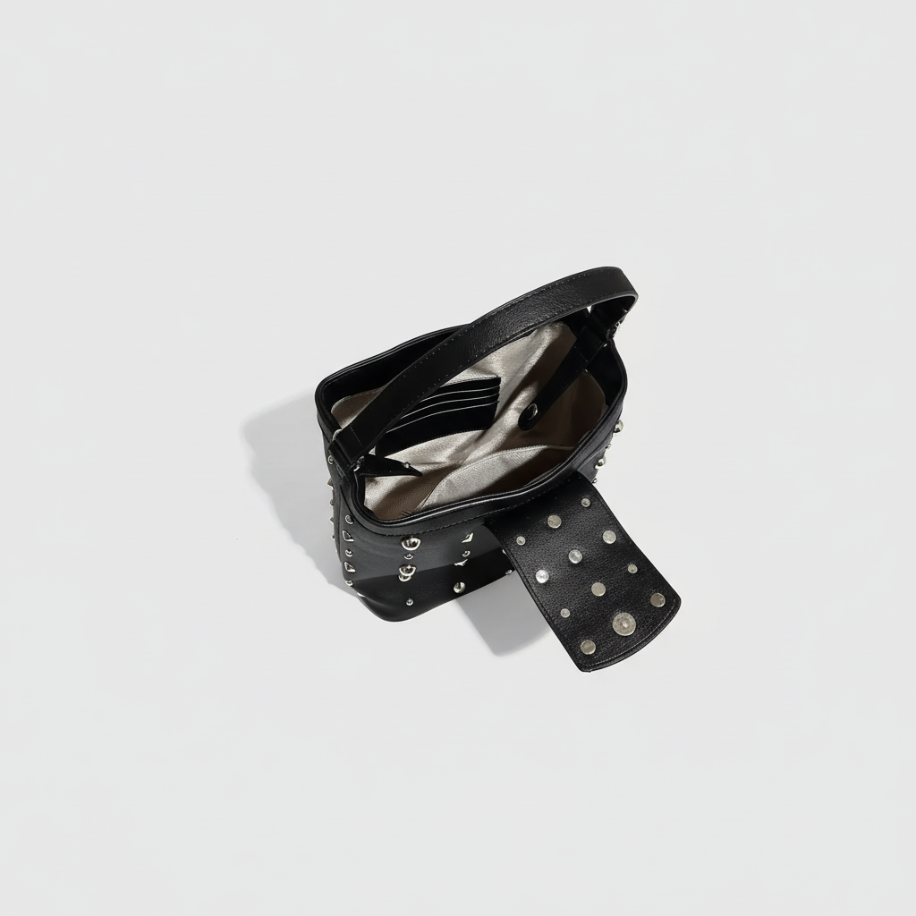 1 stuk High-end Fashion Series Metallic Rivet Dames Schoudertassen h5Afbeelding2