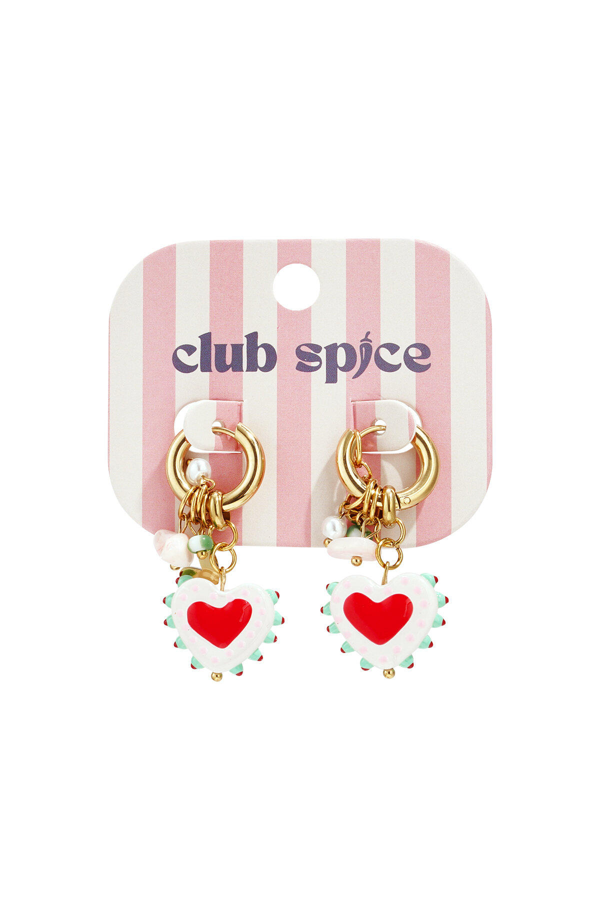 Earrings with hearts, beads and pearl charms h5 Picture4