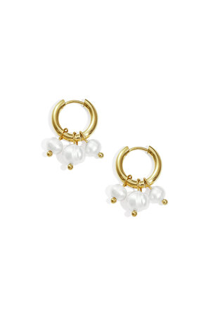 Earrings with dangling pearls Stainless Steel h5