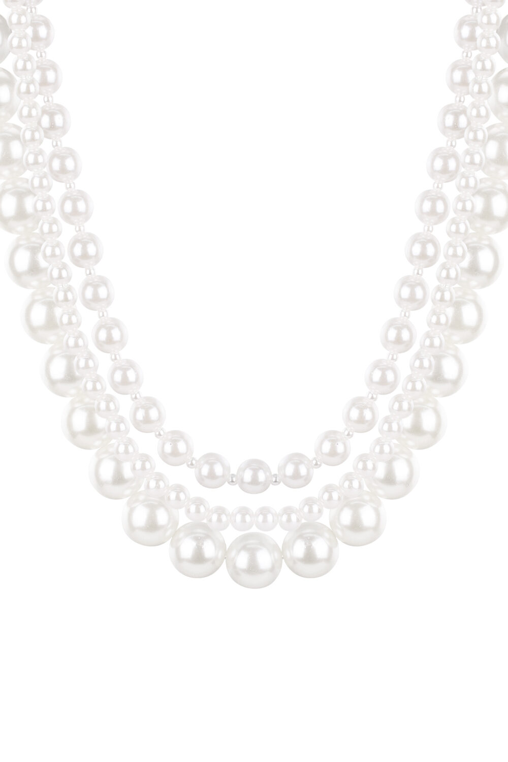 Big pearls layered necklace