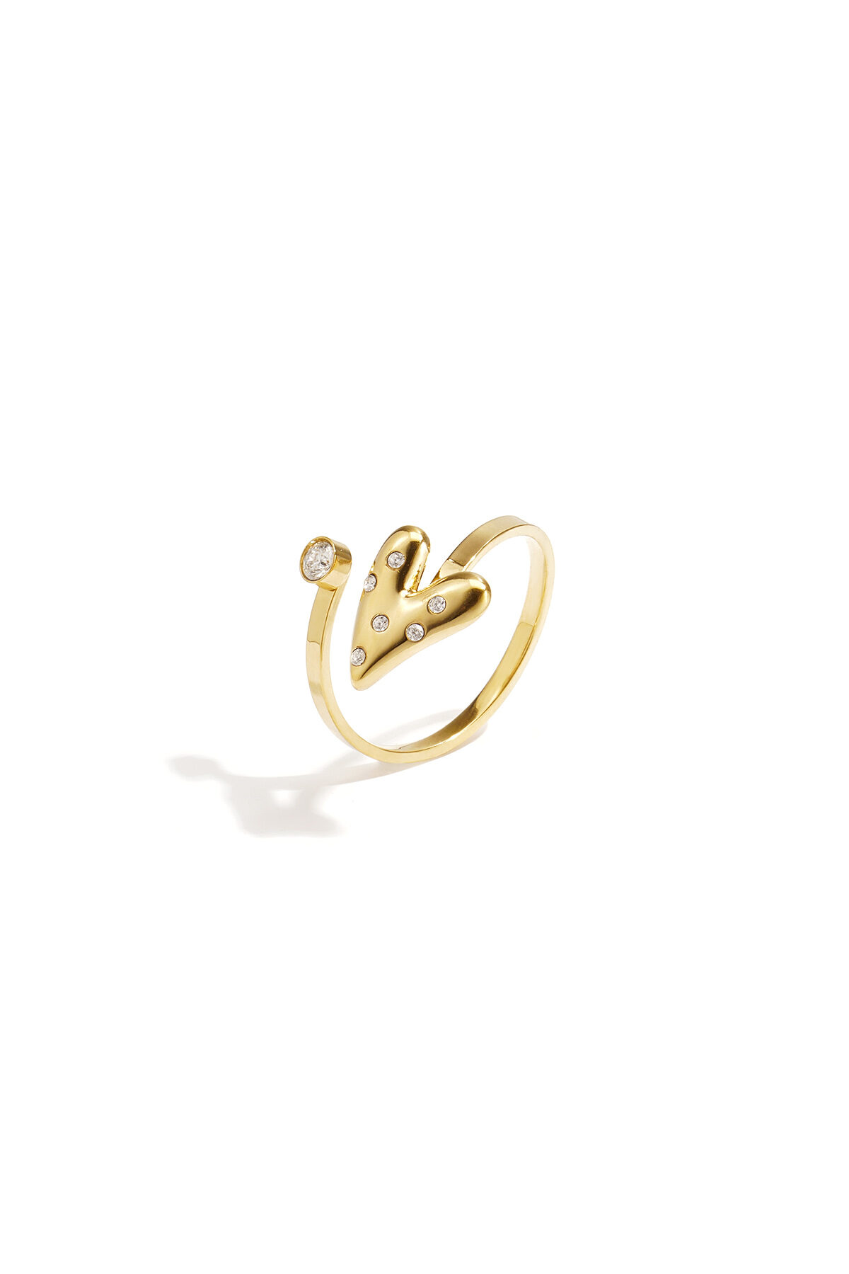 Minimalistische Ringe aus 14-karätig vergoldetem Edelstahl, Herz-Design, lässig-schlichte Serie, Damenschmuck 2