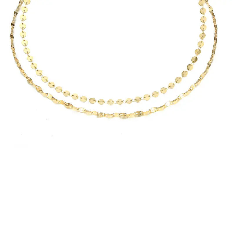 Simple Double - layer Stainless Steel Waterproof Chain Women's Necklaces 2