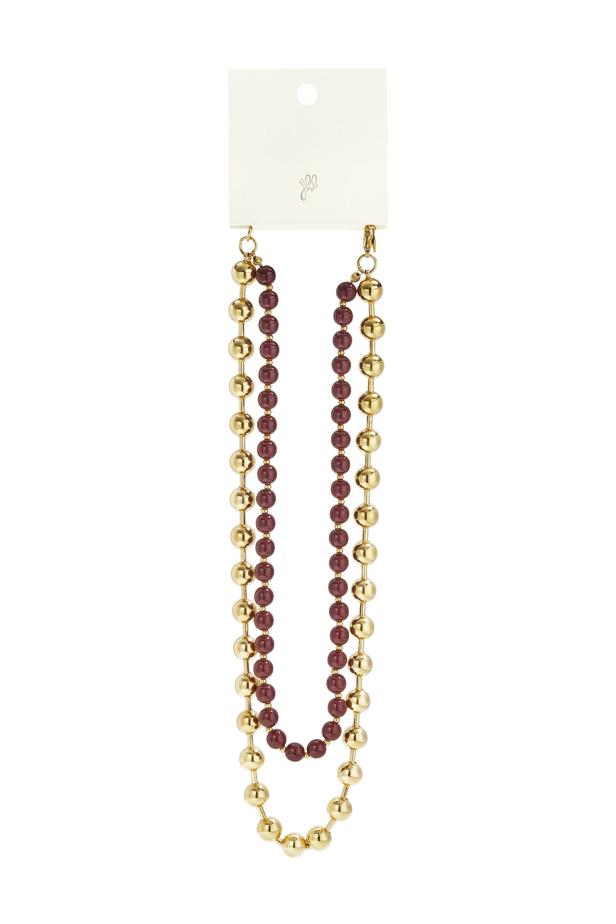 Collana a maglie con perline dorate e colorate Immagine5