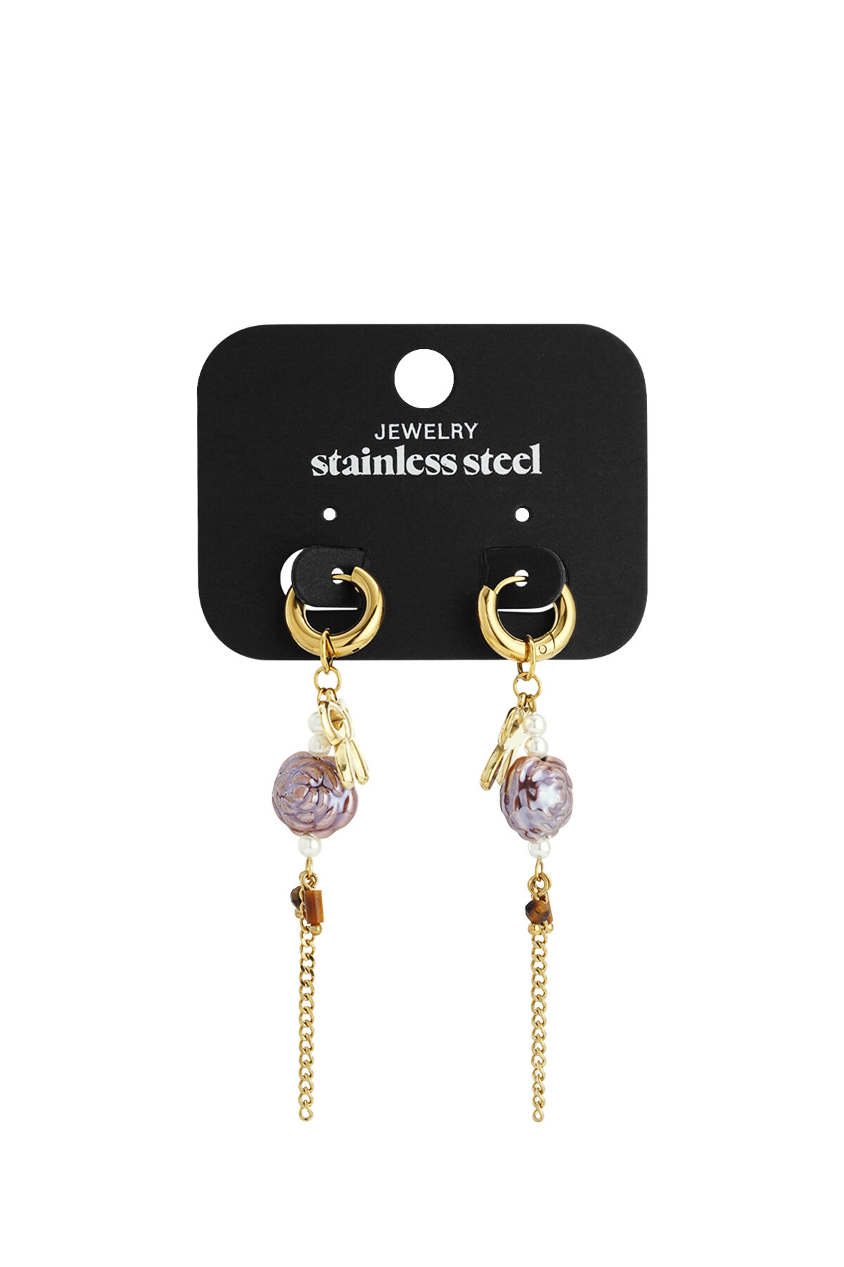 Stainless Steel Drop Earrings Flower Casual Daily Simple Series Women's jewelry h5 Picture5
