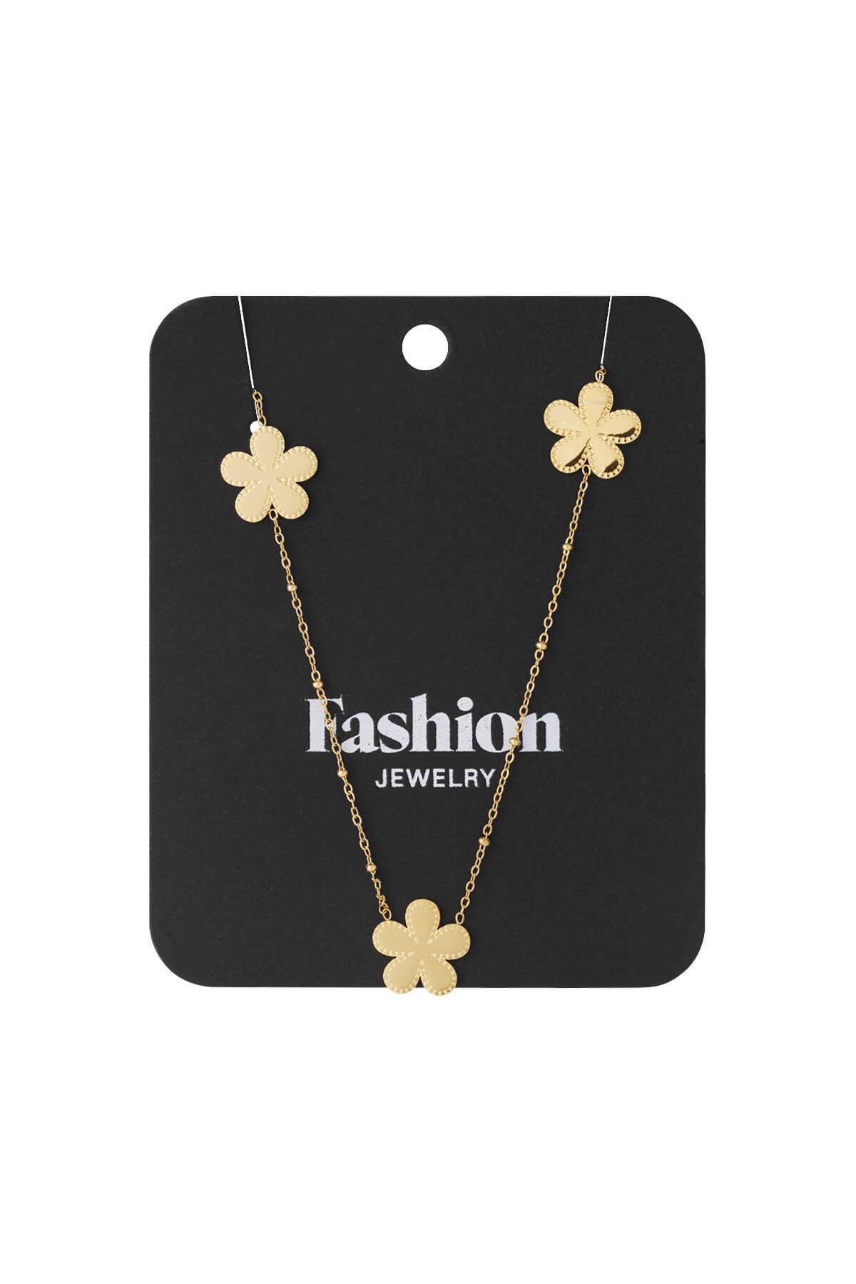 collar largo con bolas y flores. Imagen5