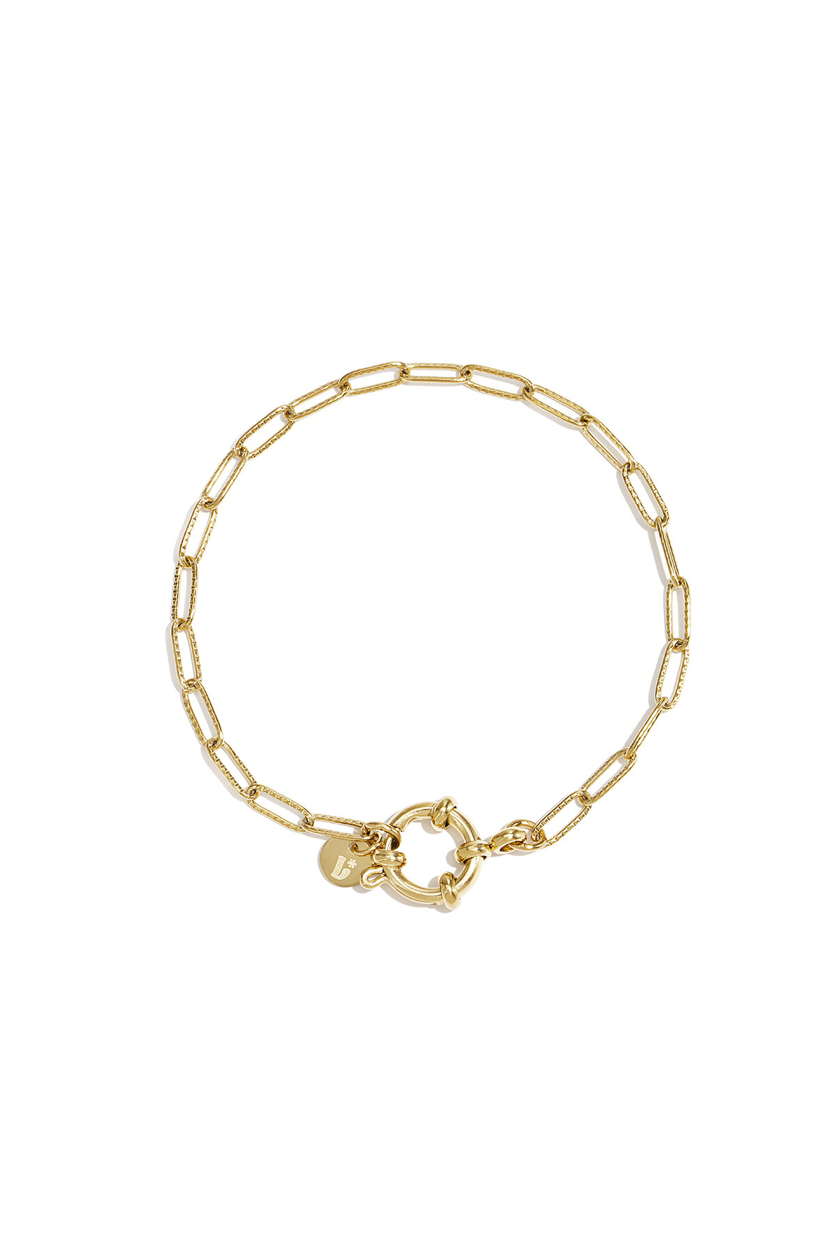 Bracelet with front clasp and oval links 