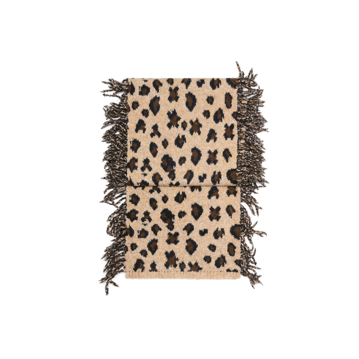 1 Piece Leopard Print Tassels Wool Women's Winter Scarves h5 Picture4