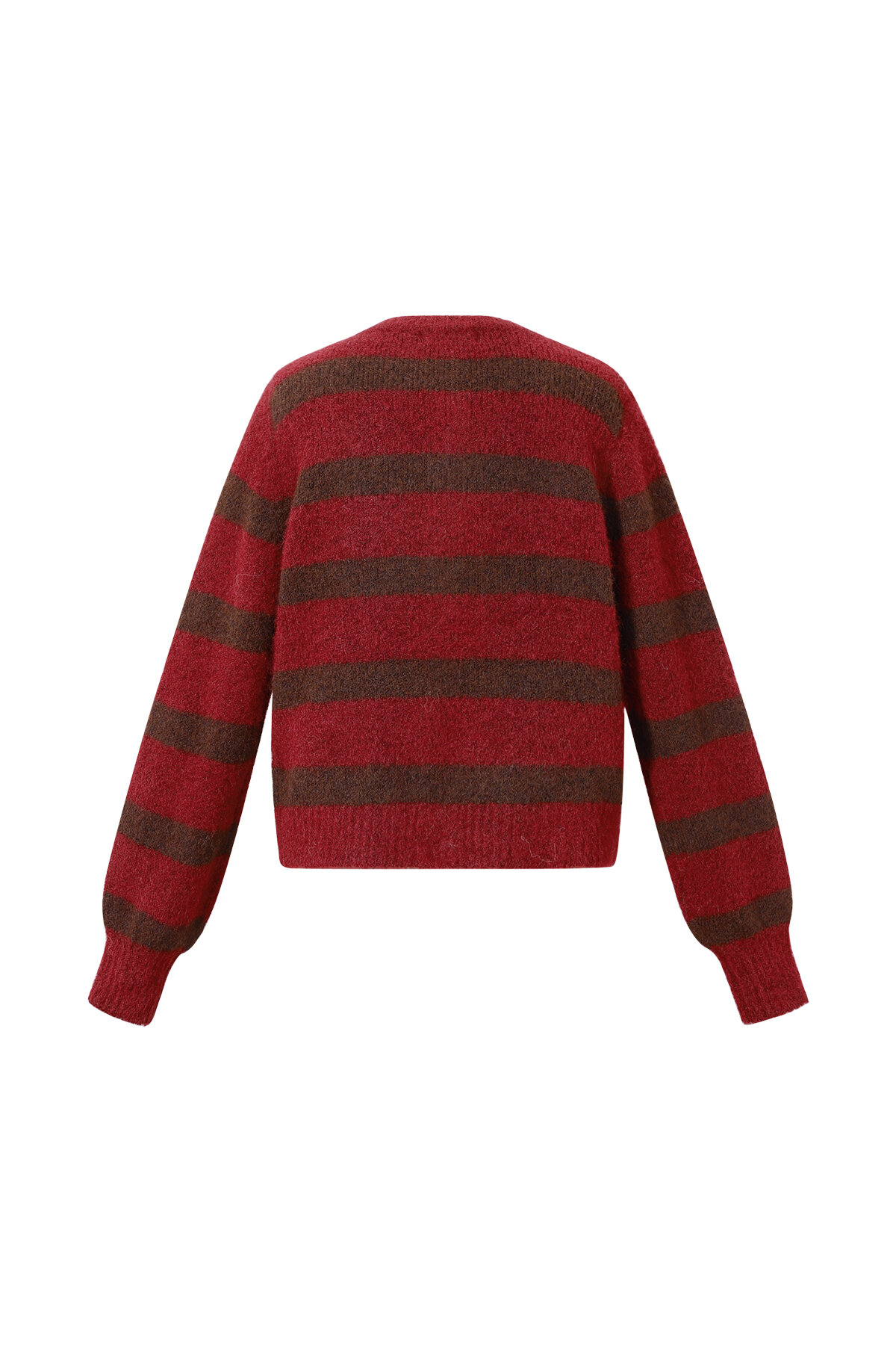 Knitted Polyester Fiber Women's Cardigan Casual Stripes h5 Picture3