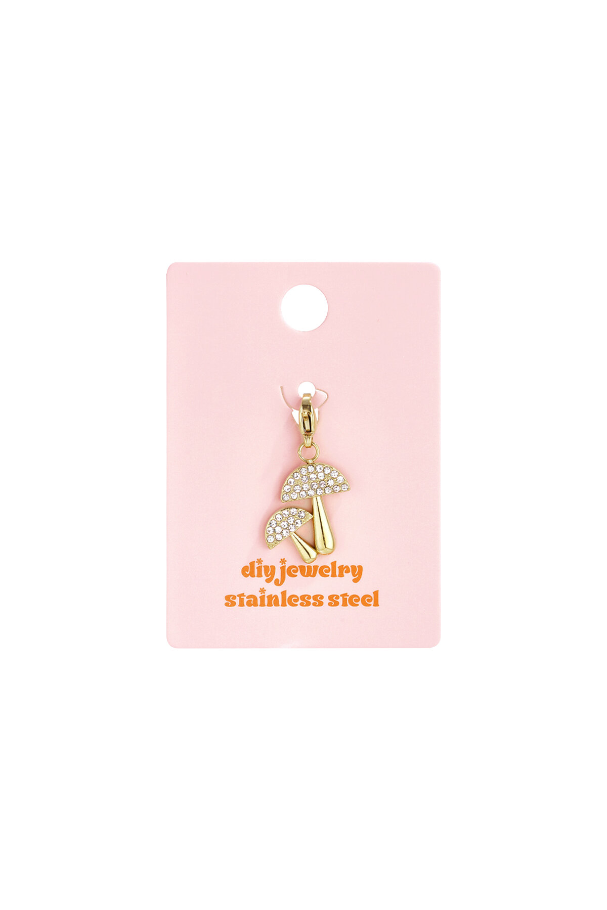 Mushroom jewelry charm with stones DIY Picture3