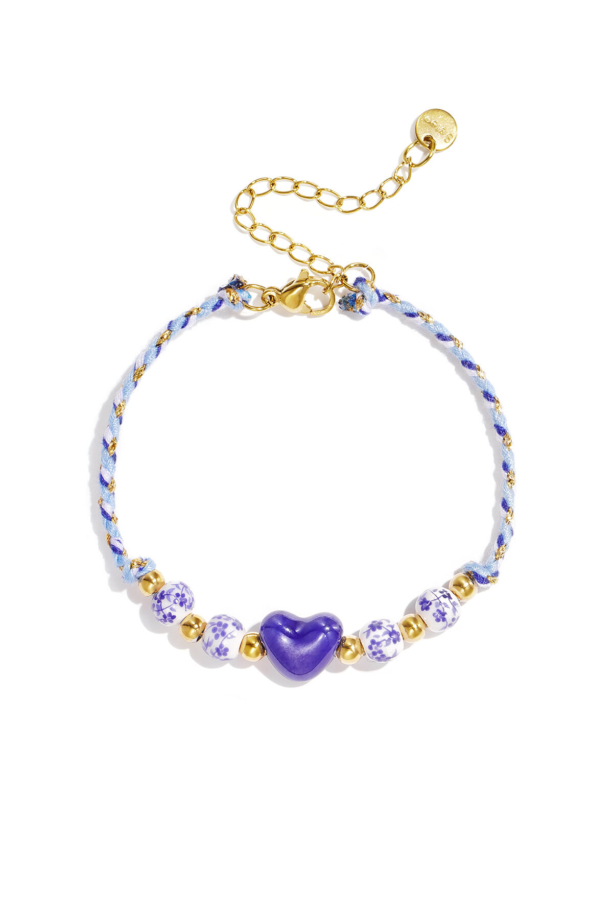 Braided bracelet with design and heart beads h5 Picture3