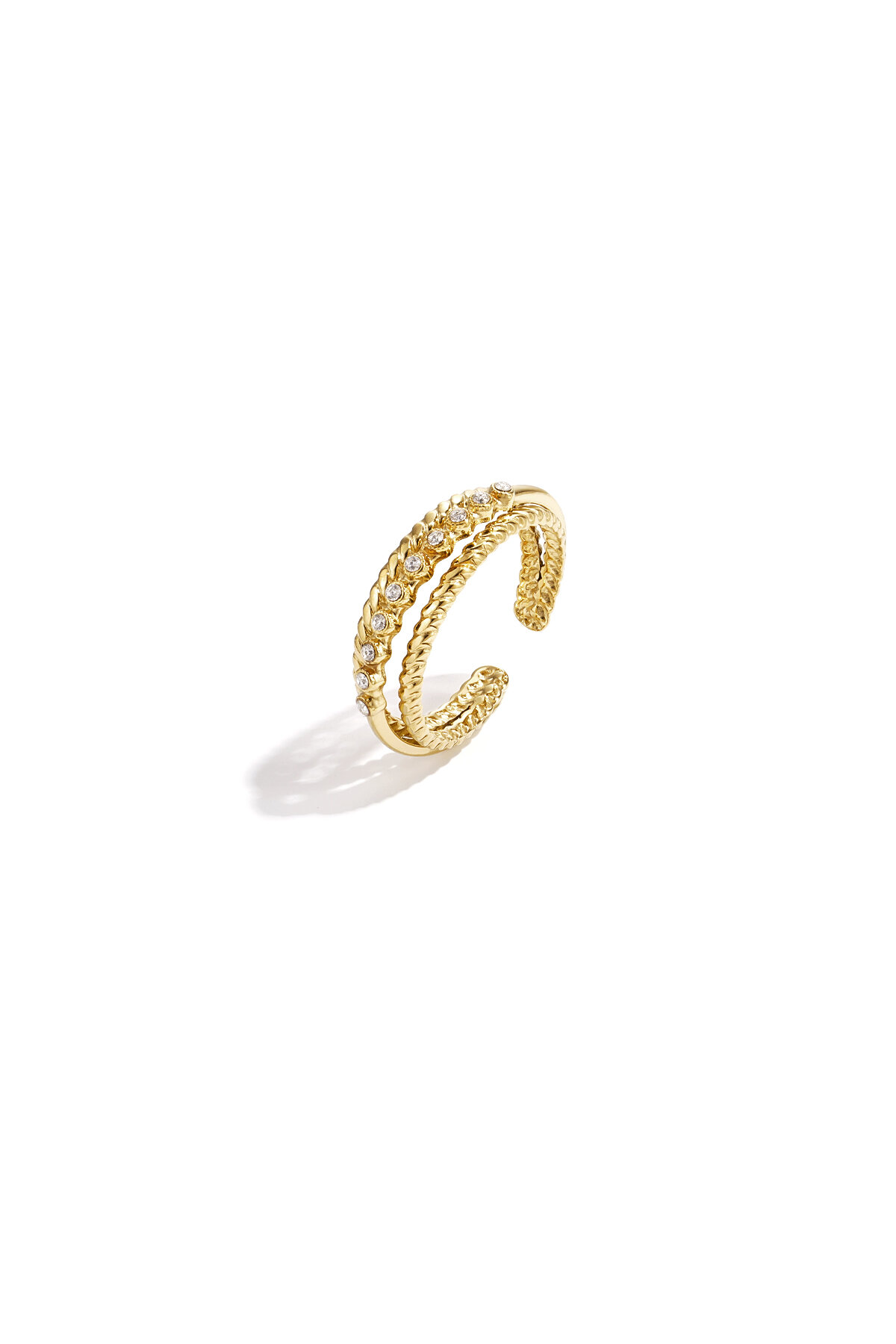 Double ring with small stones h5 