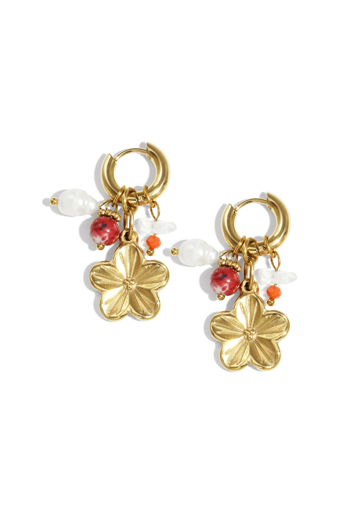 Edelstahl Tropfen Ohrringe Blume Casual Täglich Einfache Serie frauen schmuck h5