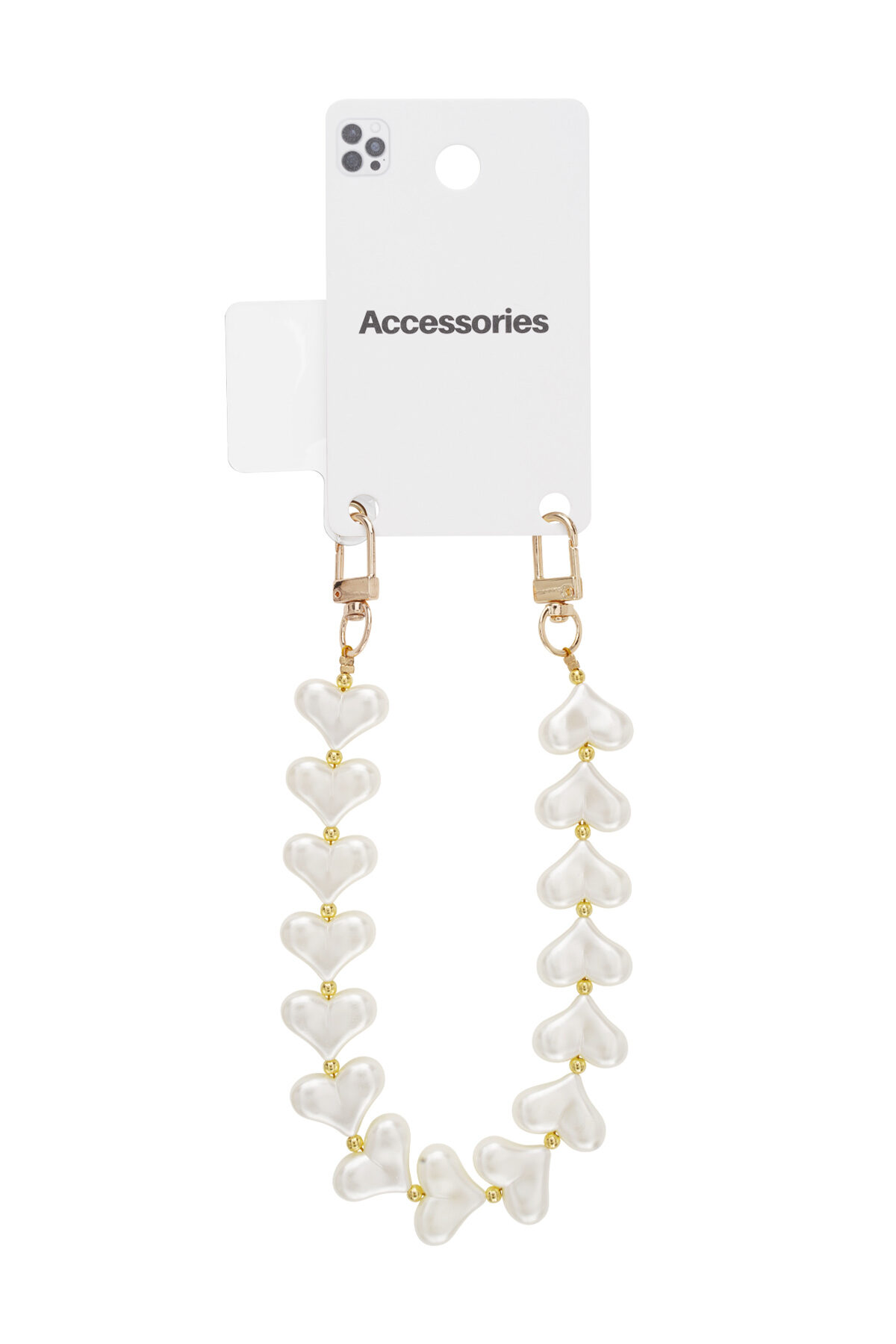 Trendy phone cord with pearled hearts Picture5