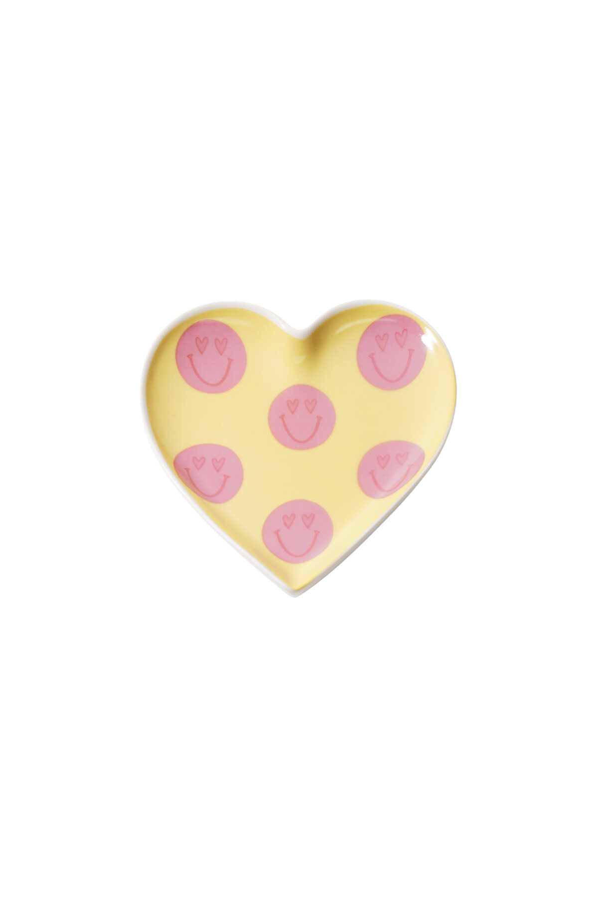 Plateau à bijoux en forme de cœur avec smileys 