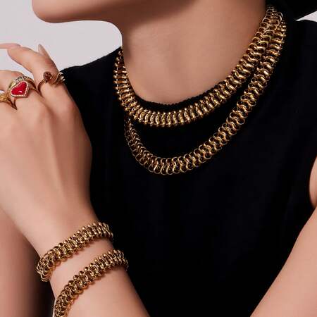 Daily Chain Stainless Steel Waterproof Gold Color Women's Chain Necklaces
