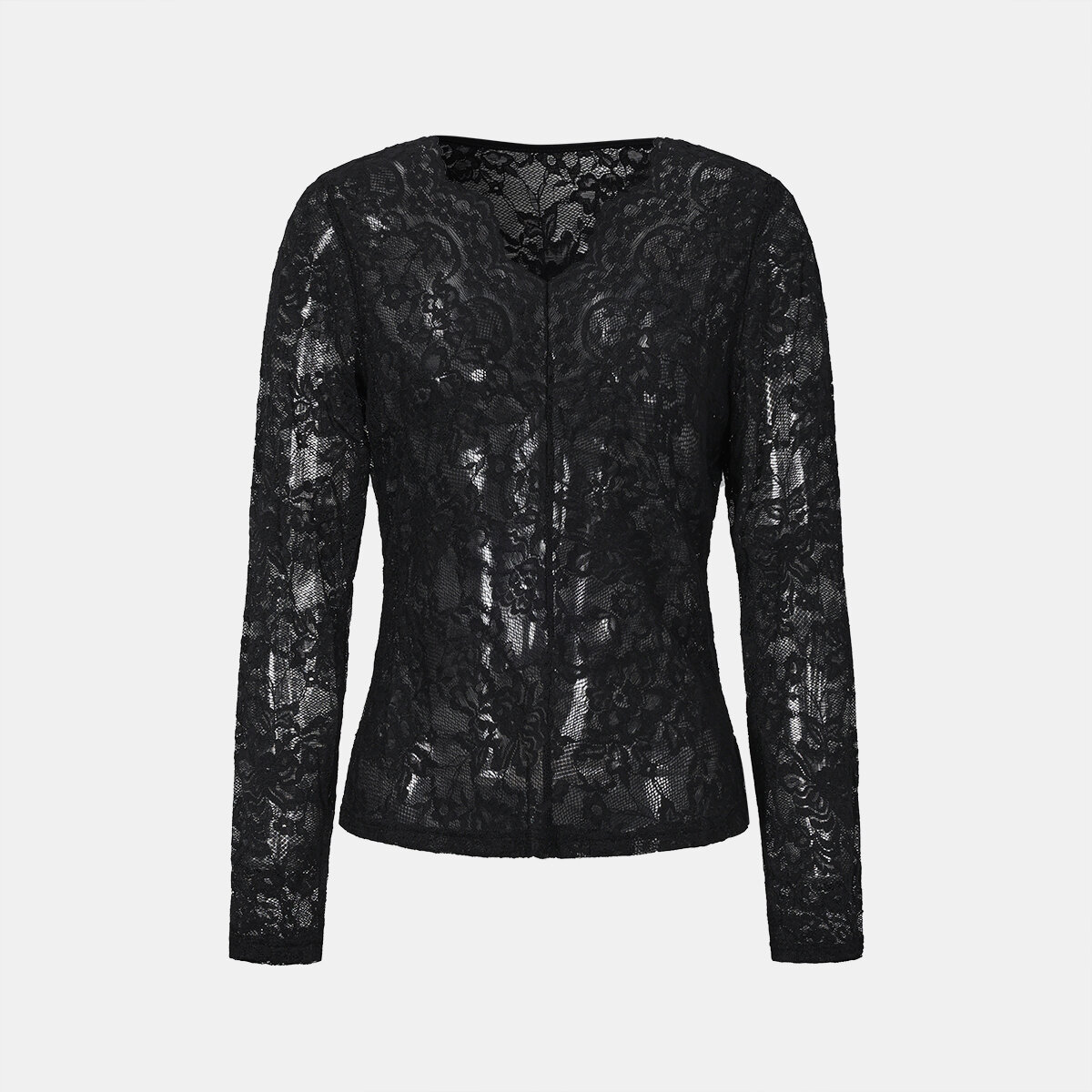 Chic Long Lace Sleeve Tops