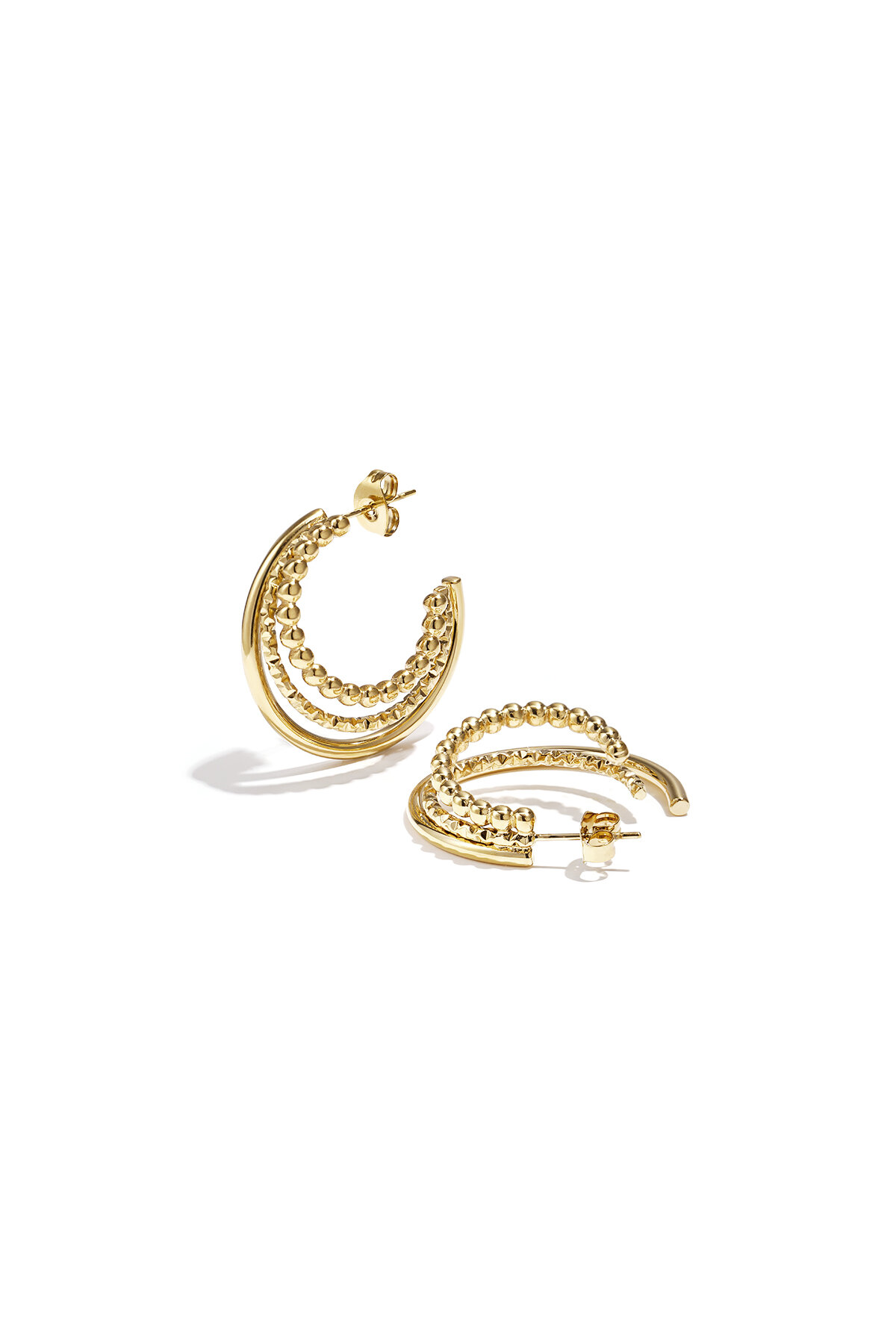 Combined hoop earrings with pattern 2
