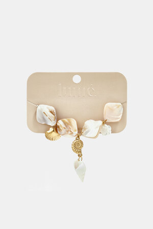 Pulsera con conchas y charms marinos beige h5 Imagen4