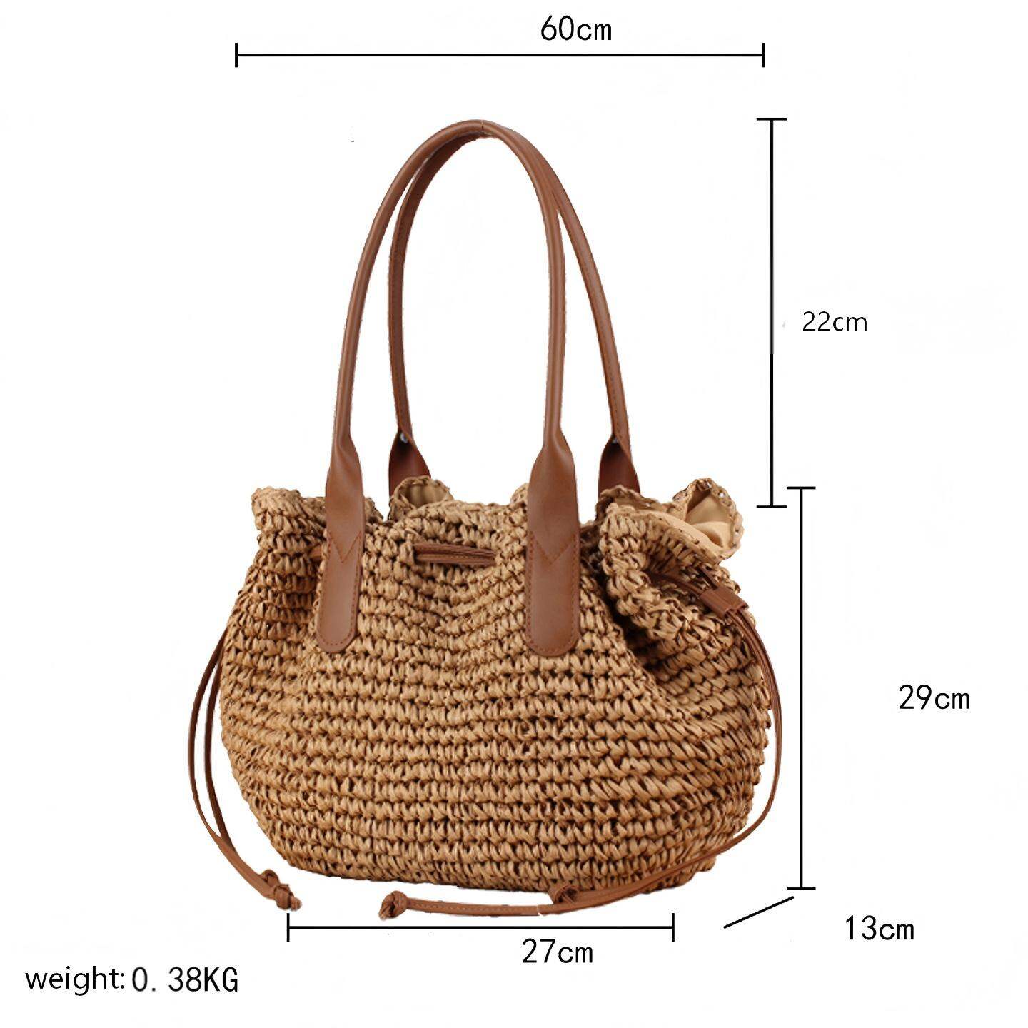 Vacation Woven Cotton Durable Women's Beach Bags h5 Picture7