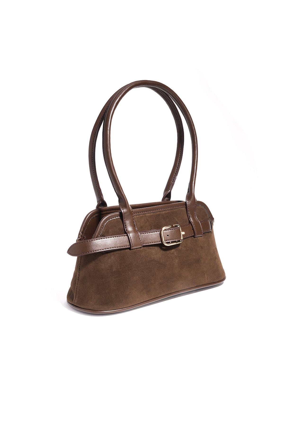 Bolsos de mano de ante liso, estilo casual, para uso diario. Imagen4