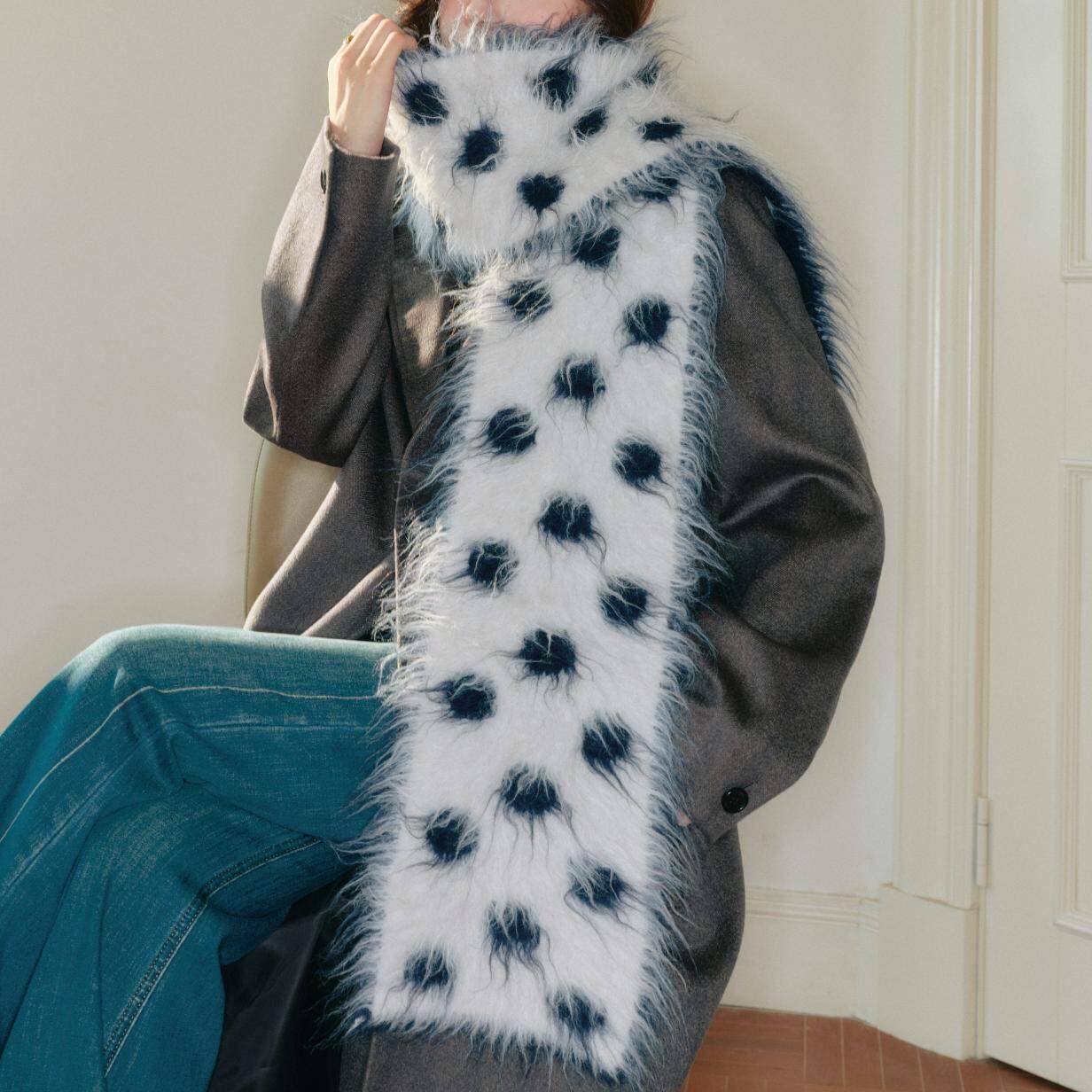 1 Piece Classic Polka Dots Wool Women's Winter Scarves