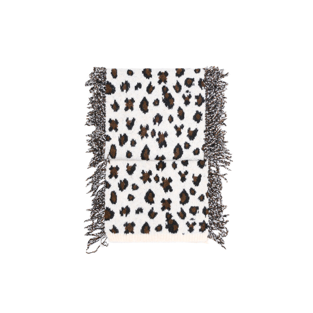1 Piece Leopard Print Tassels Wool Women's Winter Scarves h5 Picture7