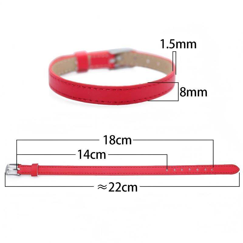 Bracelets à breloques simples à faire soi-même pour femmes, couleur unie, en PU h5 Image5