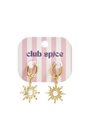 Squoval earrings with boho sun charm h5 Picture3
