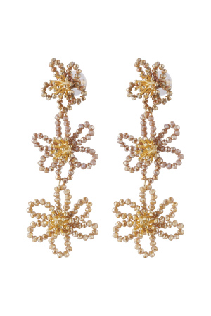 Flower Party Statement Earrings - Orange/Purple h5
