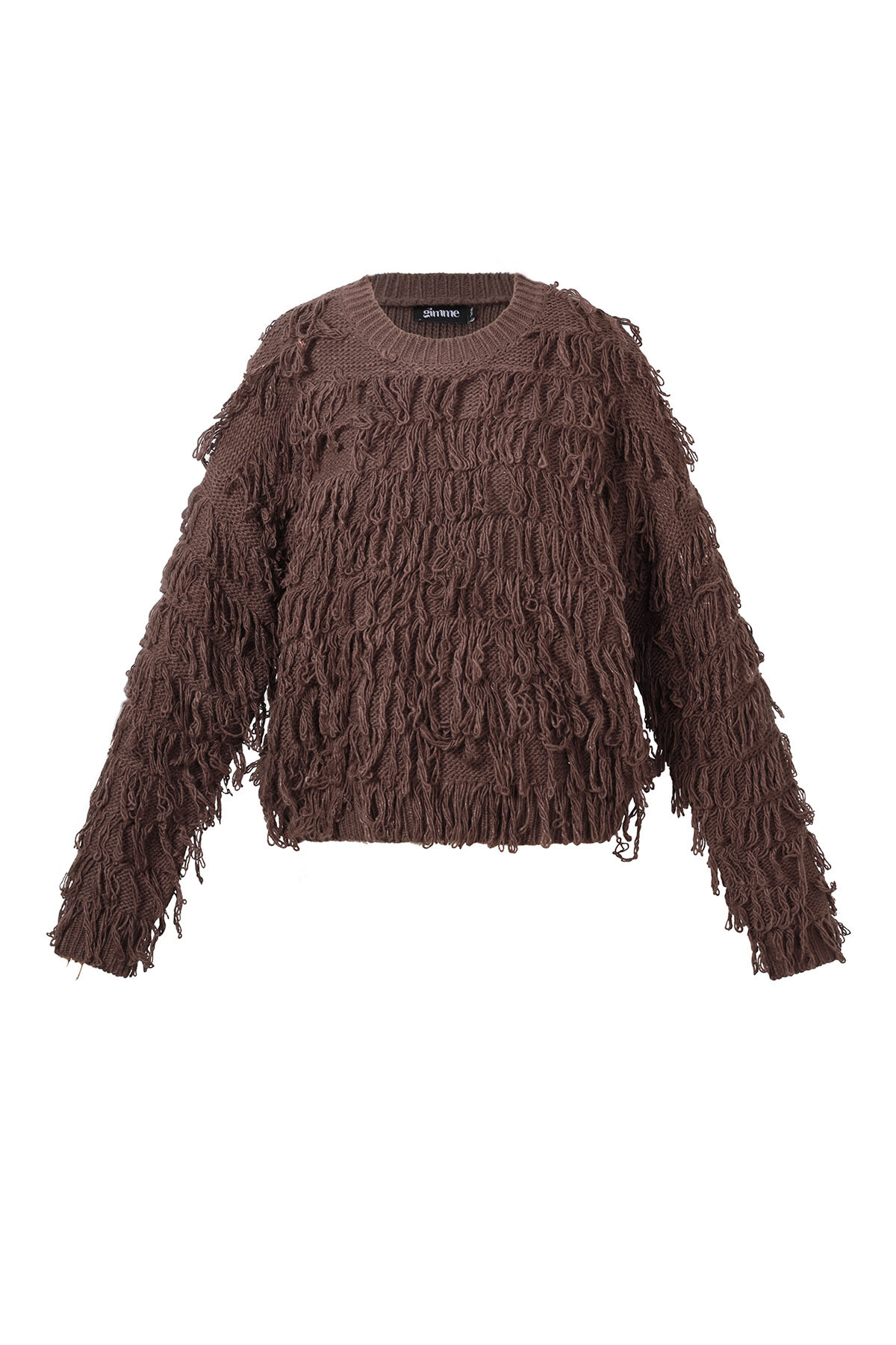 Knitted sweater with fringes h5 