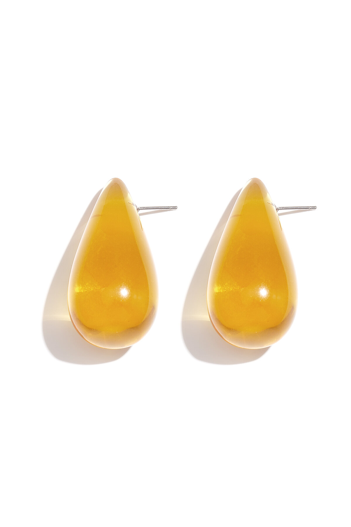 Boucles d'oreilles puces en résine, style goutte, collection décontractée et simple pour femmes h5 Image3