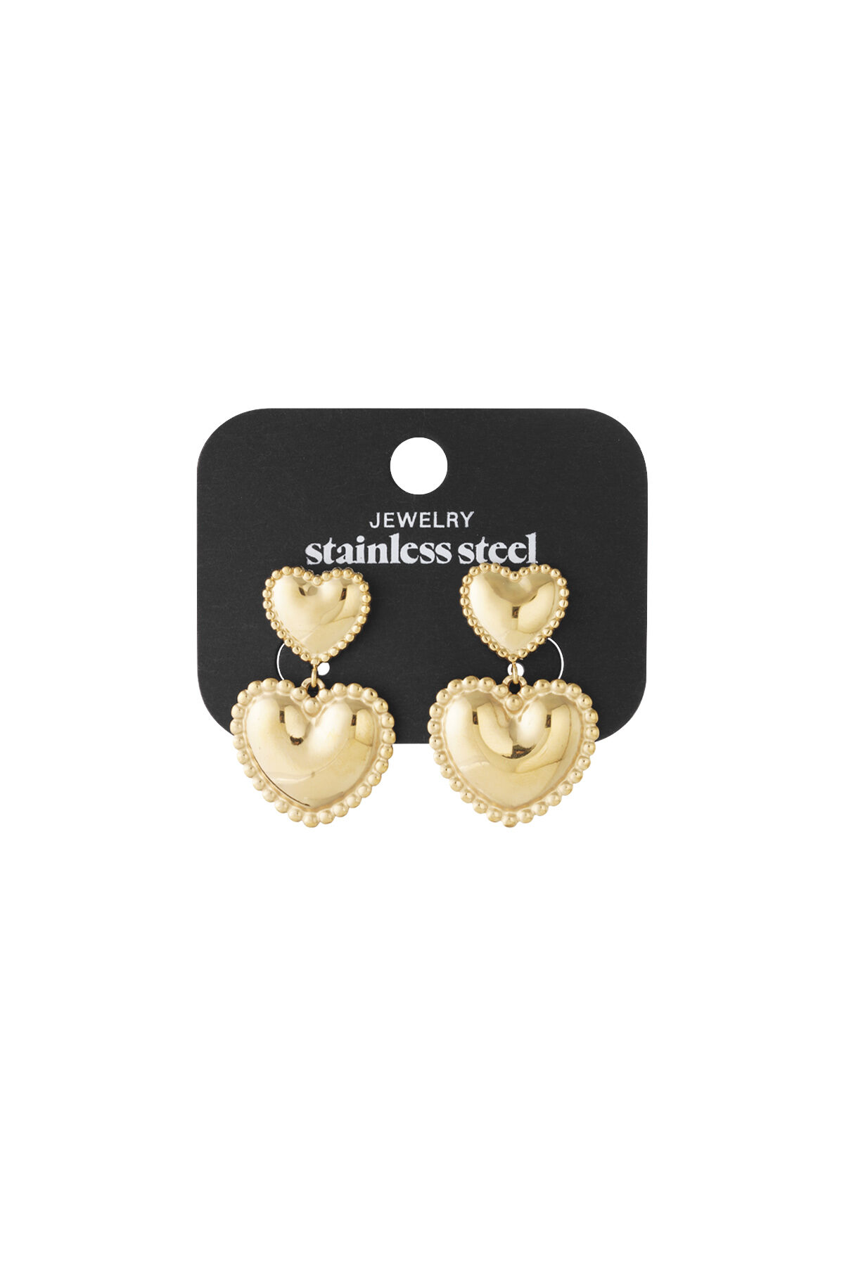Pendientes colgantes de acero inoxidable con forma de corazón, estilo casual, diario, sencillo, para mujer. h5 Imagen4