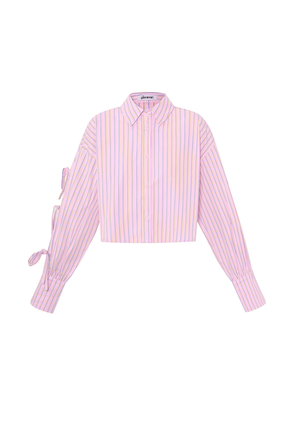 Cotton Woven Women's Blouse Spring/Summer Striped Tie Sleeve