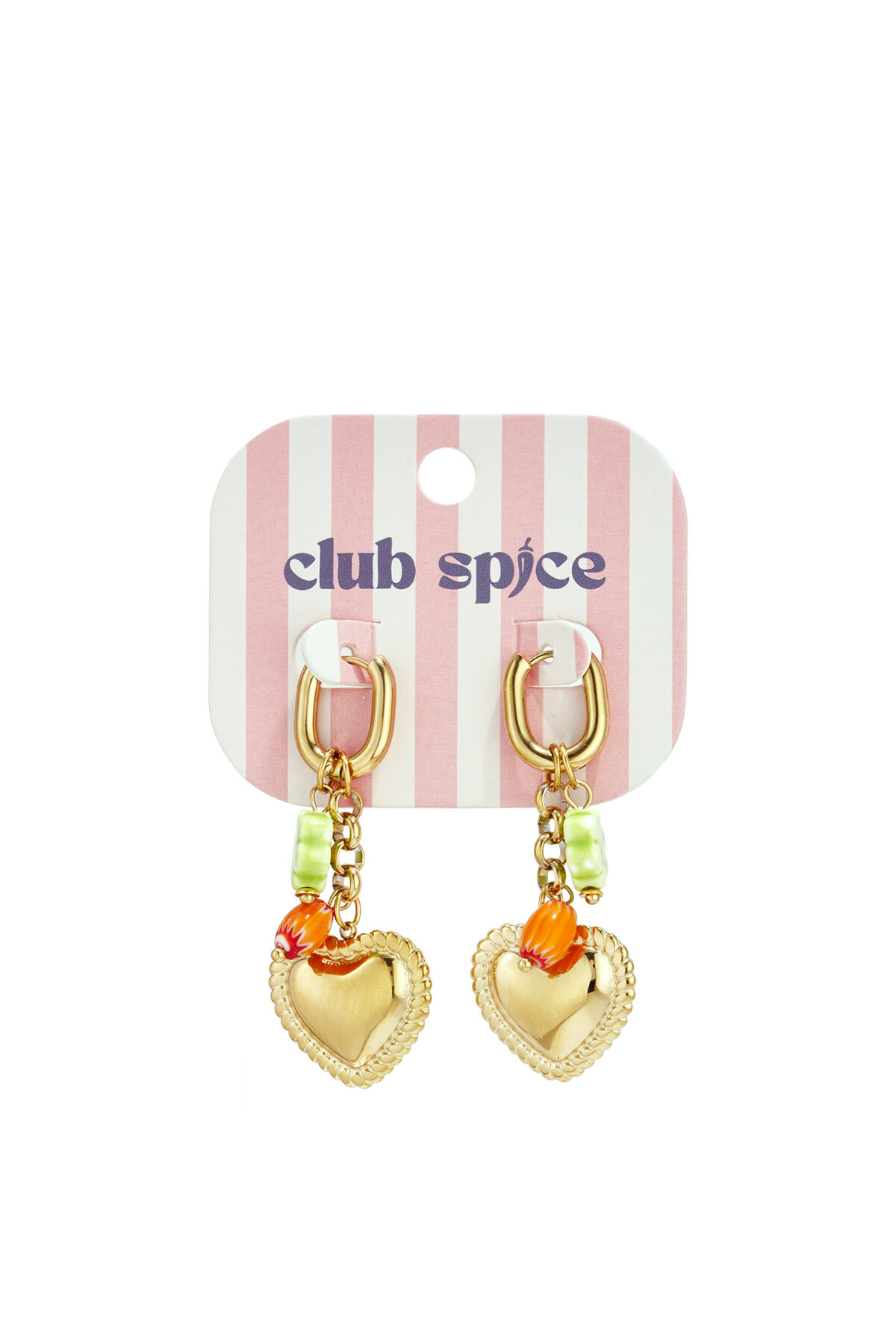 Earrings with colorful beads and detailed heart charm h5 Picture5
