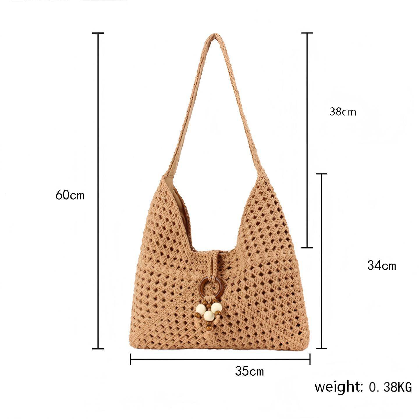 Classic Woven Cotton Wooden Hoop Women's Beach Bags Picture5