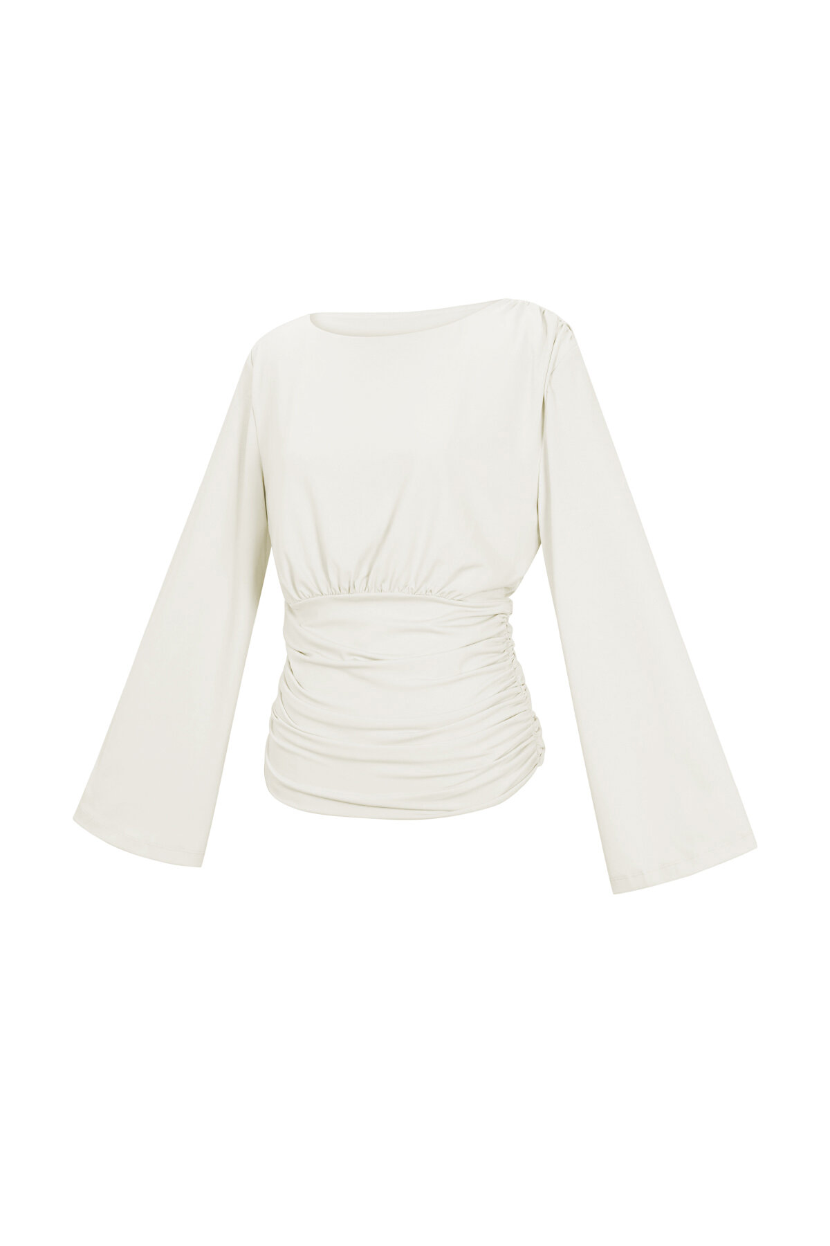 Woven Polyester Fiber Women's Long Sleeve Top Elegant Solid Color Fall/Winter h5 Picture2