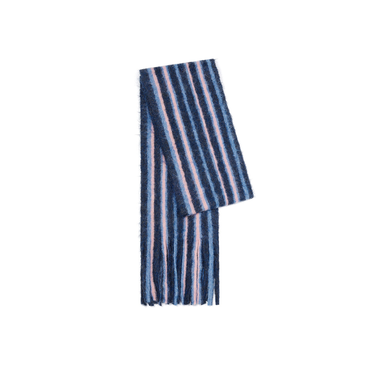 1 Piece Wool & Polyester Tassel Color-blocked Striated Winter Scarf Picture5