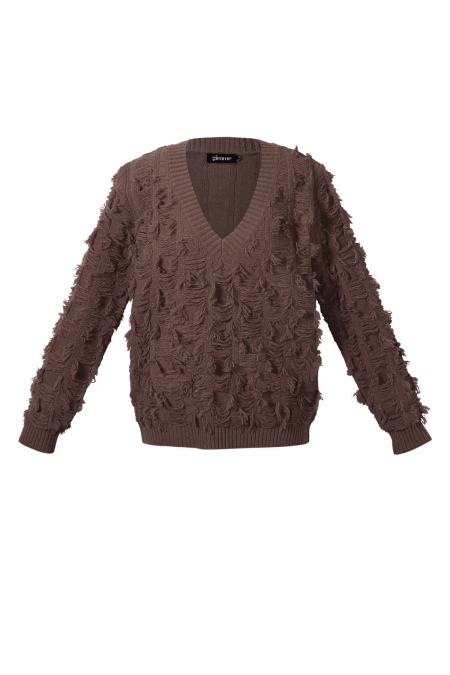 V sweater with fringes 2