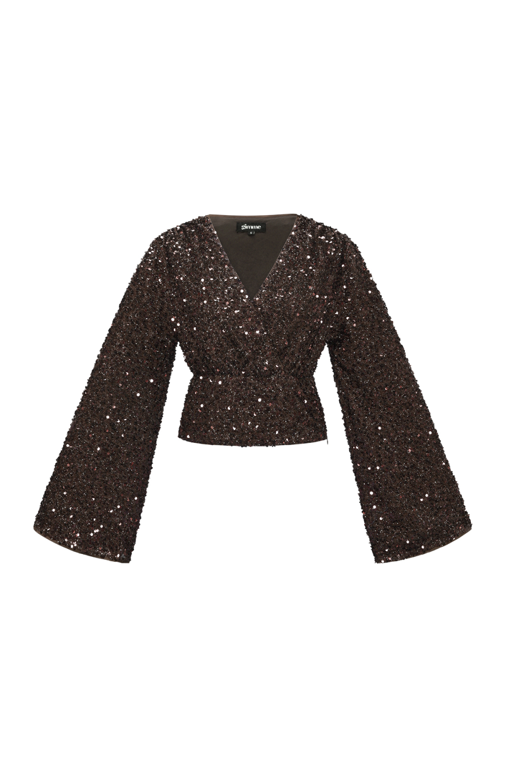 Woven Polyester Fiber Women's Long Sleeve Tops 2-Piece Set Sequins