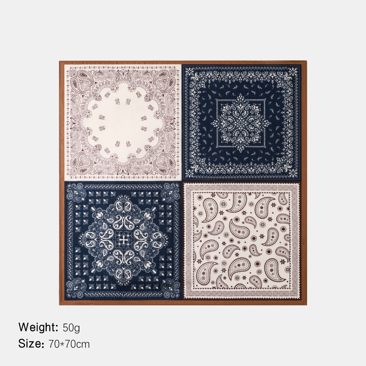 1 Parça Retro Patchwork Kaju Çiçeği Rayon Kadın Bandanası h5Resim2