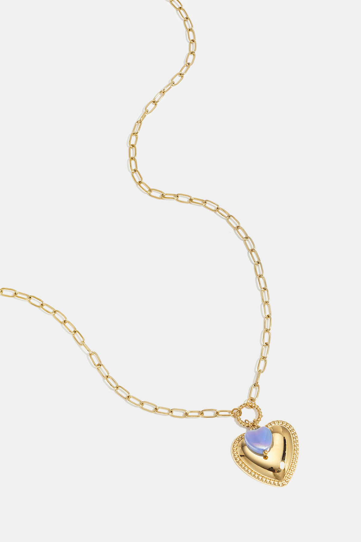 Necklace with heart pendant and bead on a ring h5 