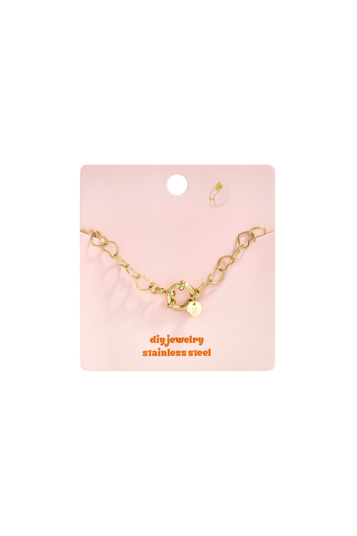 Bracelet with front clasp and heart-shaped links h5Picture6