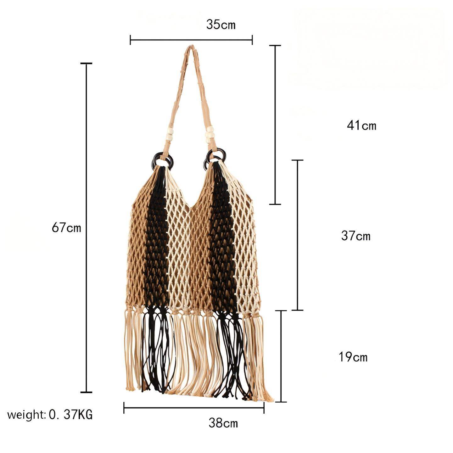 Bolsos de playa de algodón con borlas de colores variados para mujer Imagen5