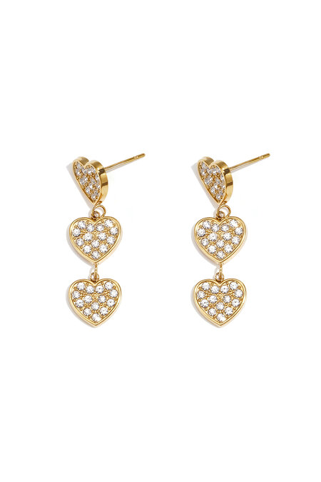 Boucles d'oreilles pendantes en acier inoxydable en forme de cœur, collection décontractée et simple pour femmes 2