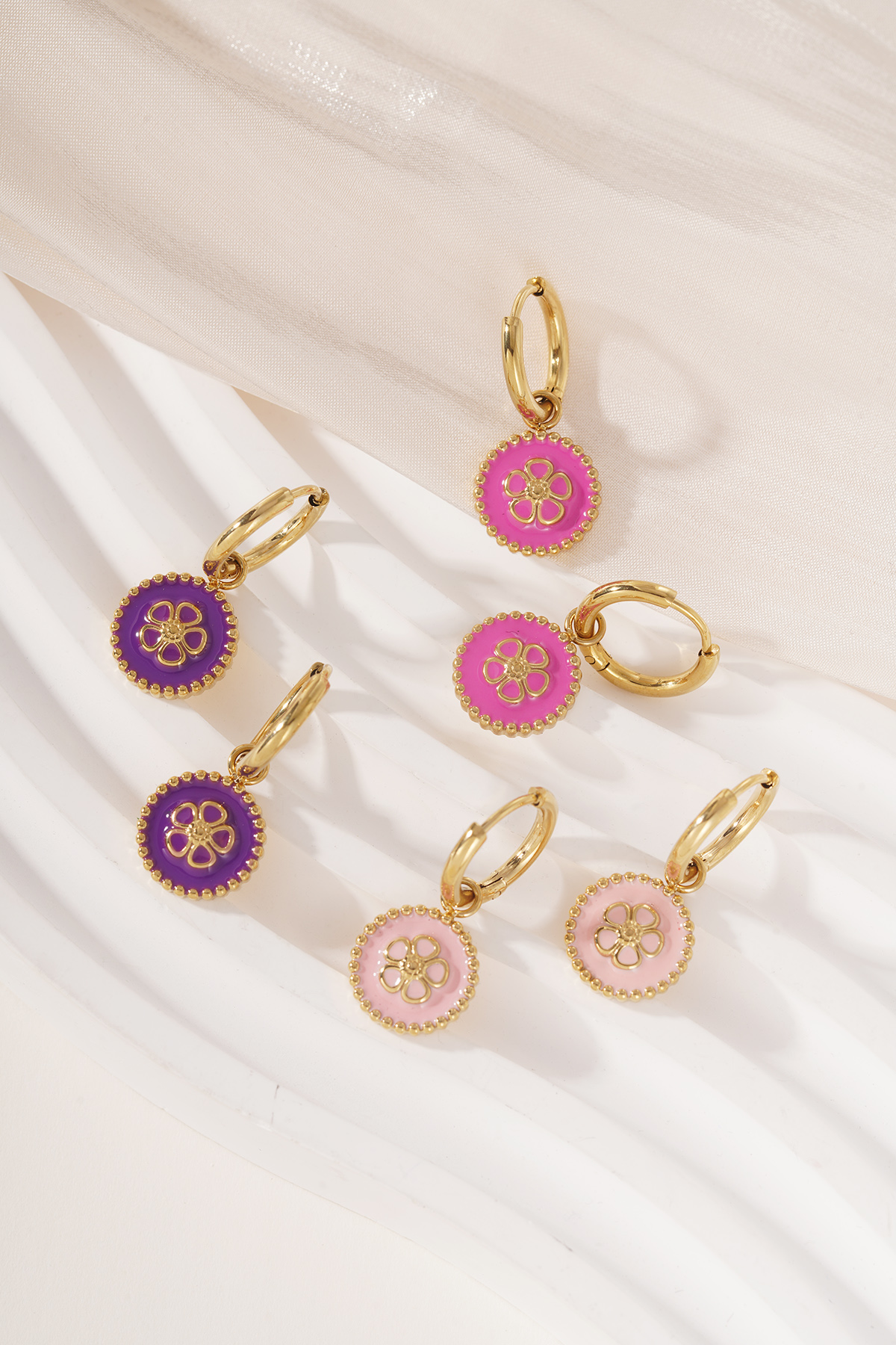 Edelstahl Tropfen Ohrringe Blume Casual Täglich Einfache Serie frauen schmuck h5 Bild3